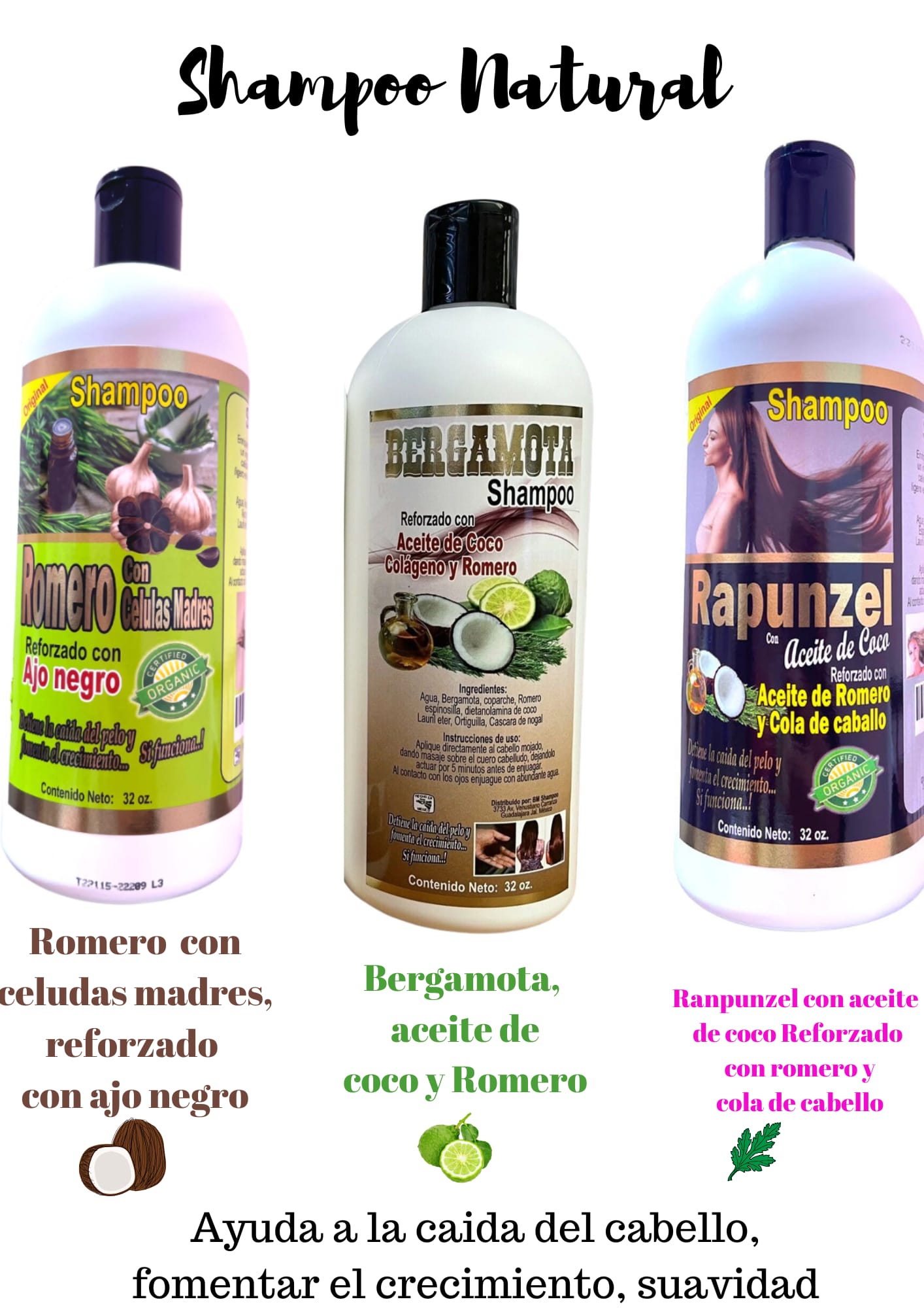 SHAMPOO NATURALES 100% MEXICANO