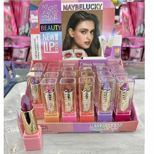 Labial Matte con glitter( Caja de 24 Unidades)