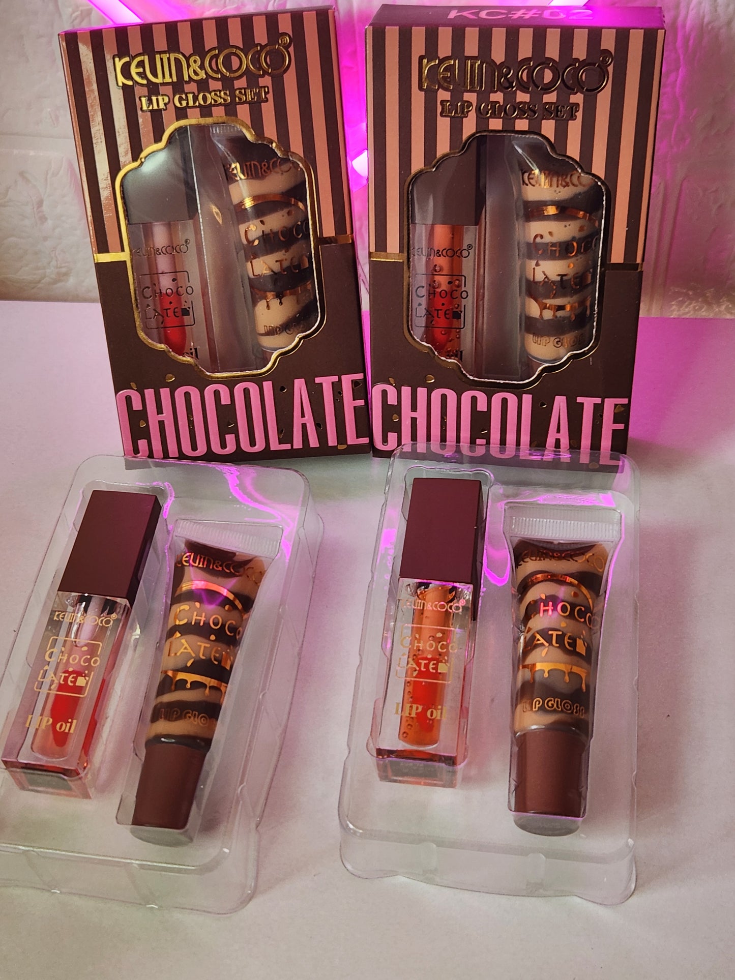 Set de brillo labial de chocolate