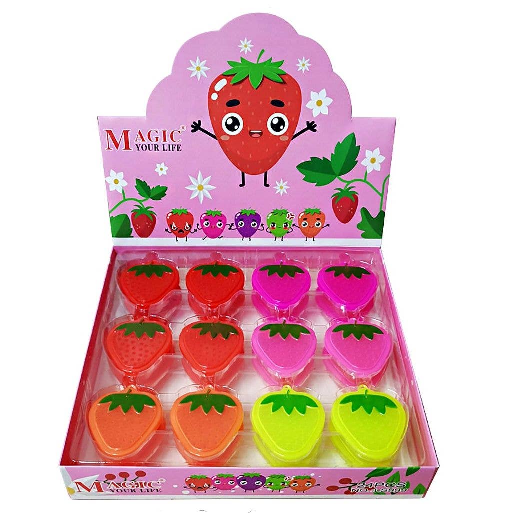 Lip balm fresa 🍓 de colores( Caja de 24 Unidades)